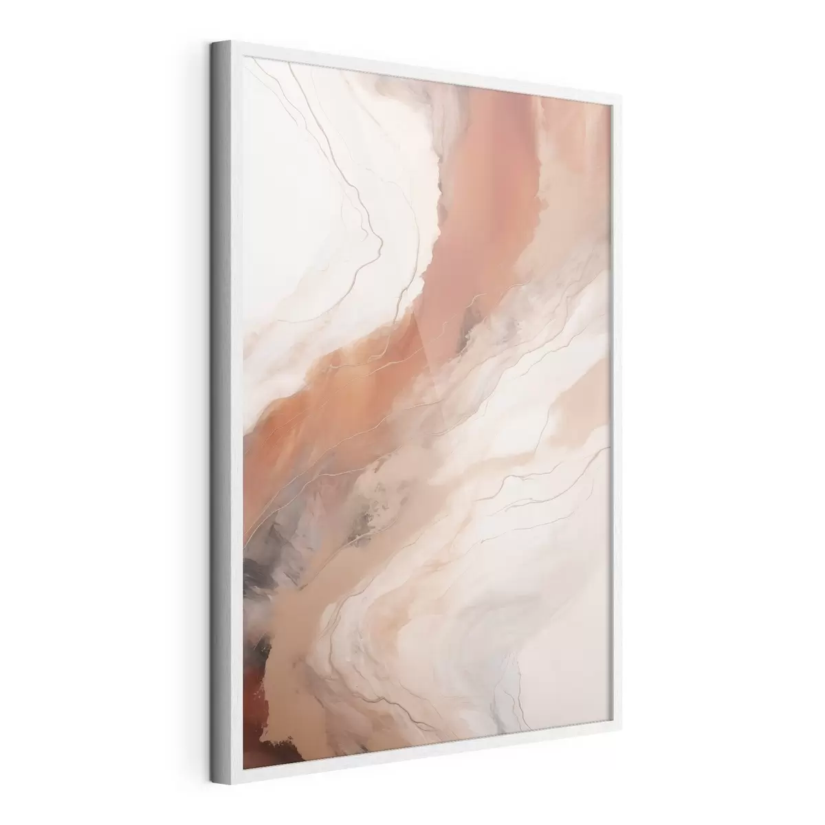Poster Teplé terakotové vlny ve stylu fluid art f51085