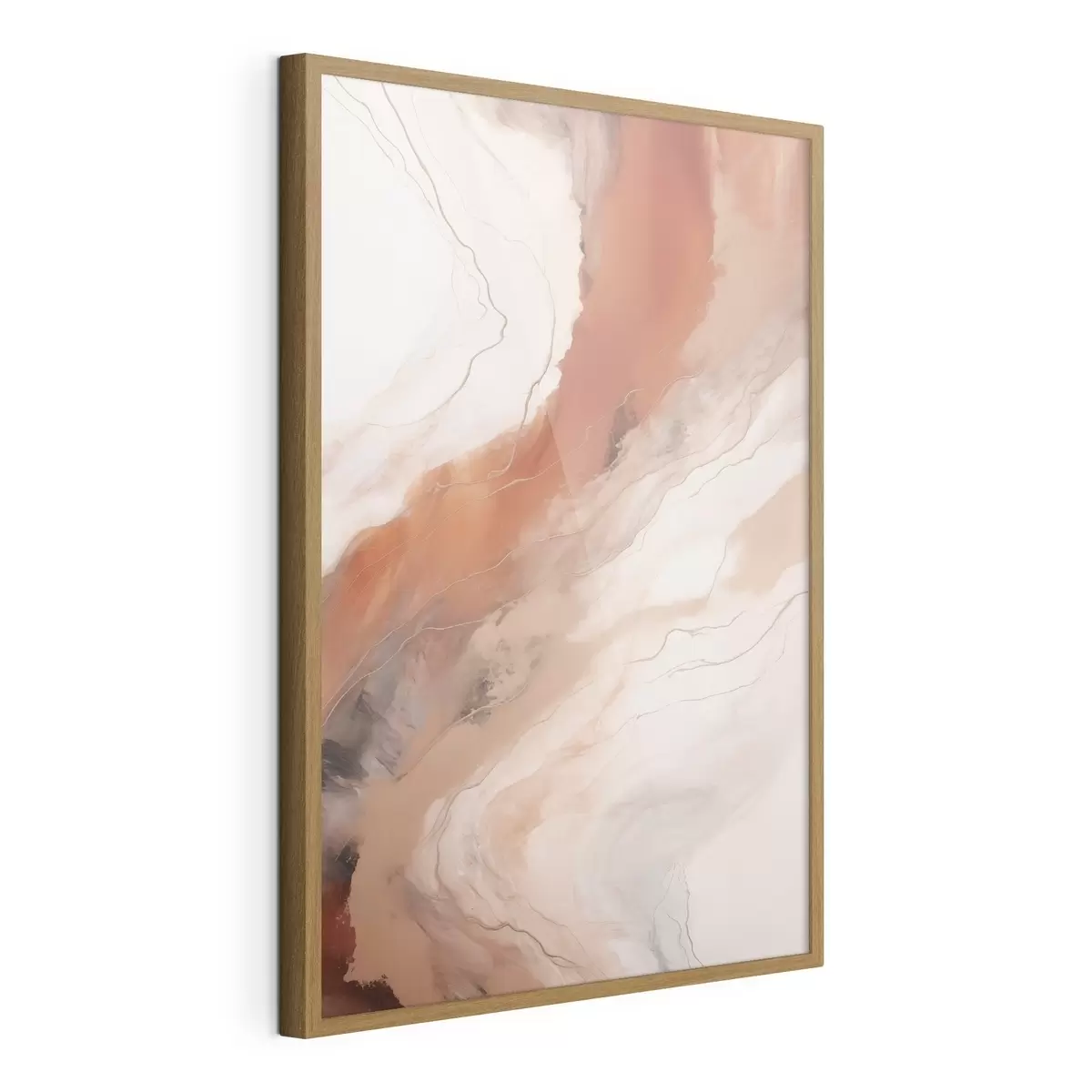 Poster Teplé terakotové vlny ve stylu fluid art f51085