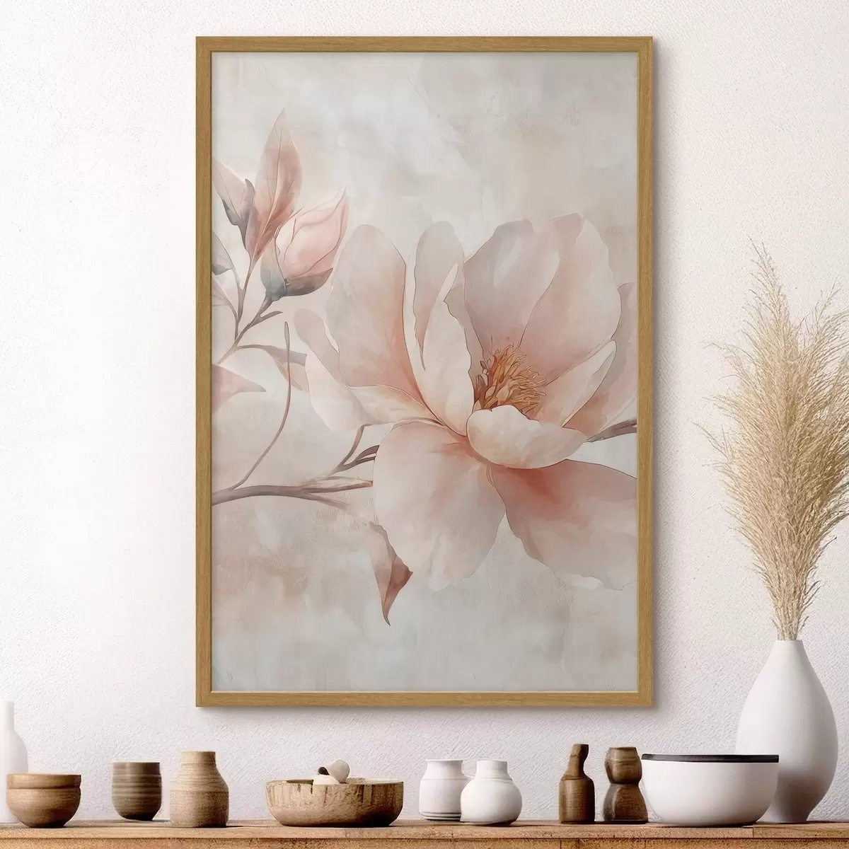 Poster Pudrová pivoňka s poupětem f51097