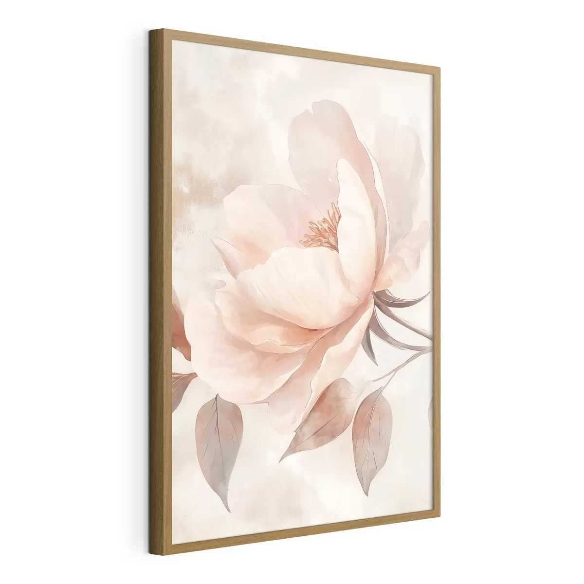 Poster Růžovo-béžová akvarelová květina f51098