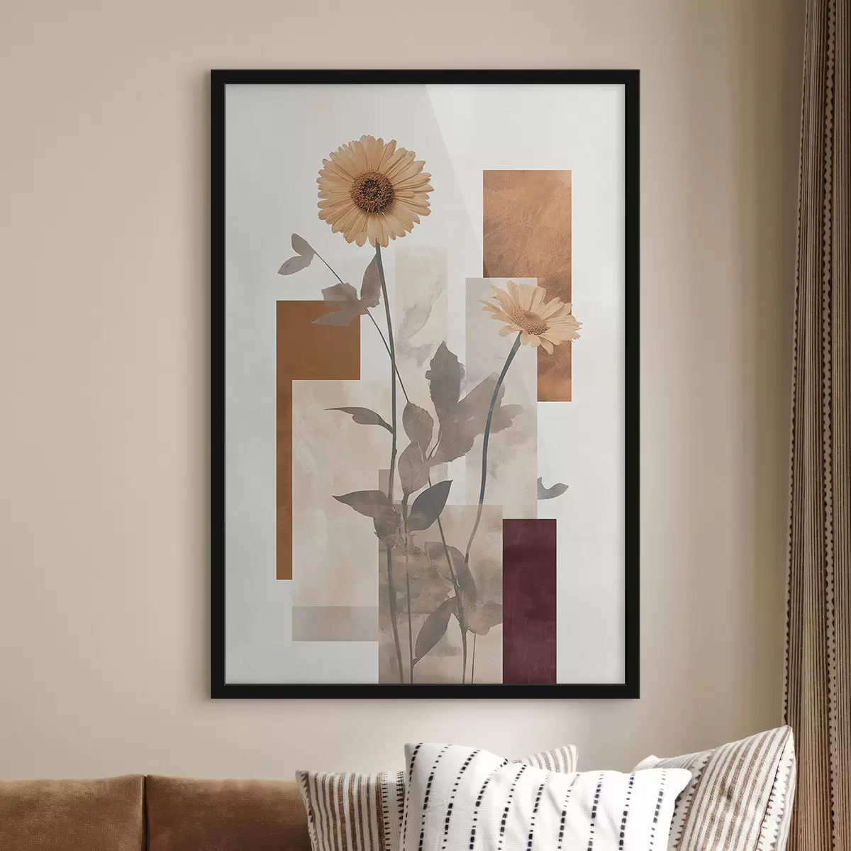 Poster Květiny a geometrické tvary f51179