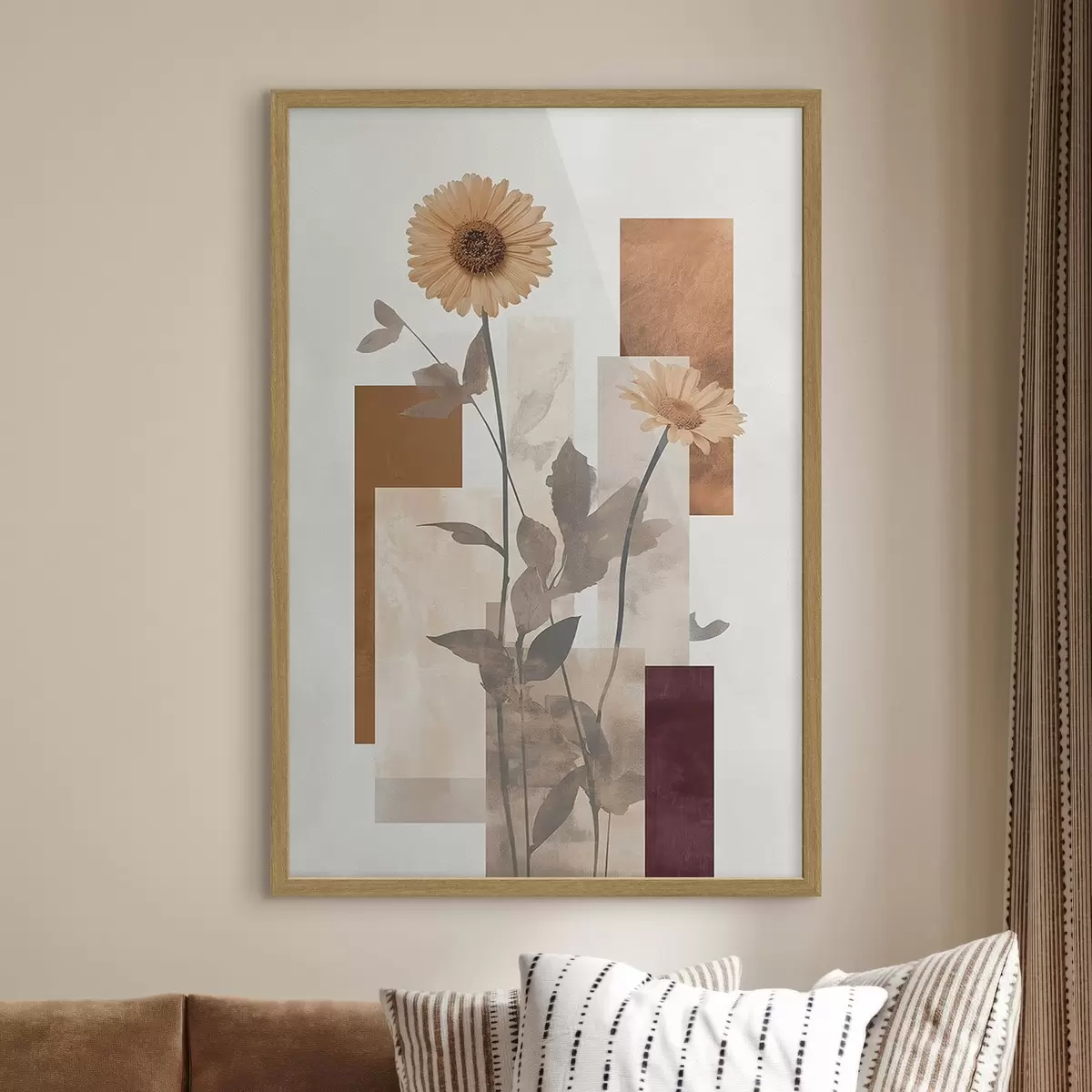 Poster Květiny a geometrické tvary f51179