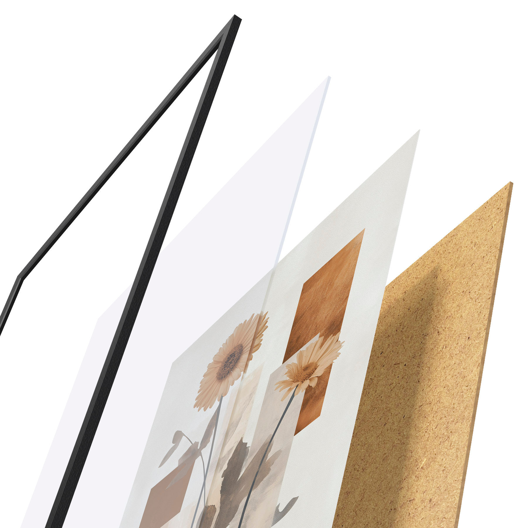 Poster Květiny a geometrické tvary f51179