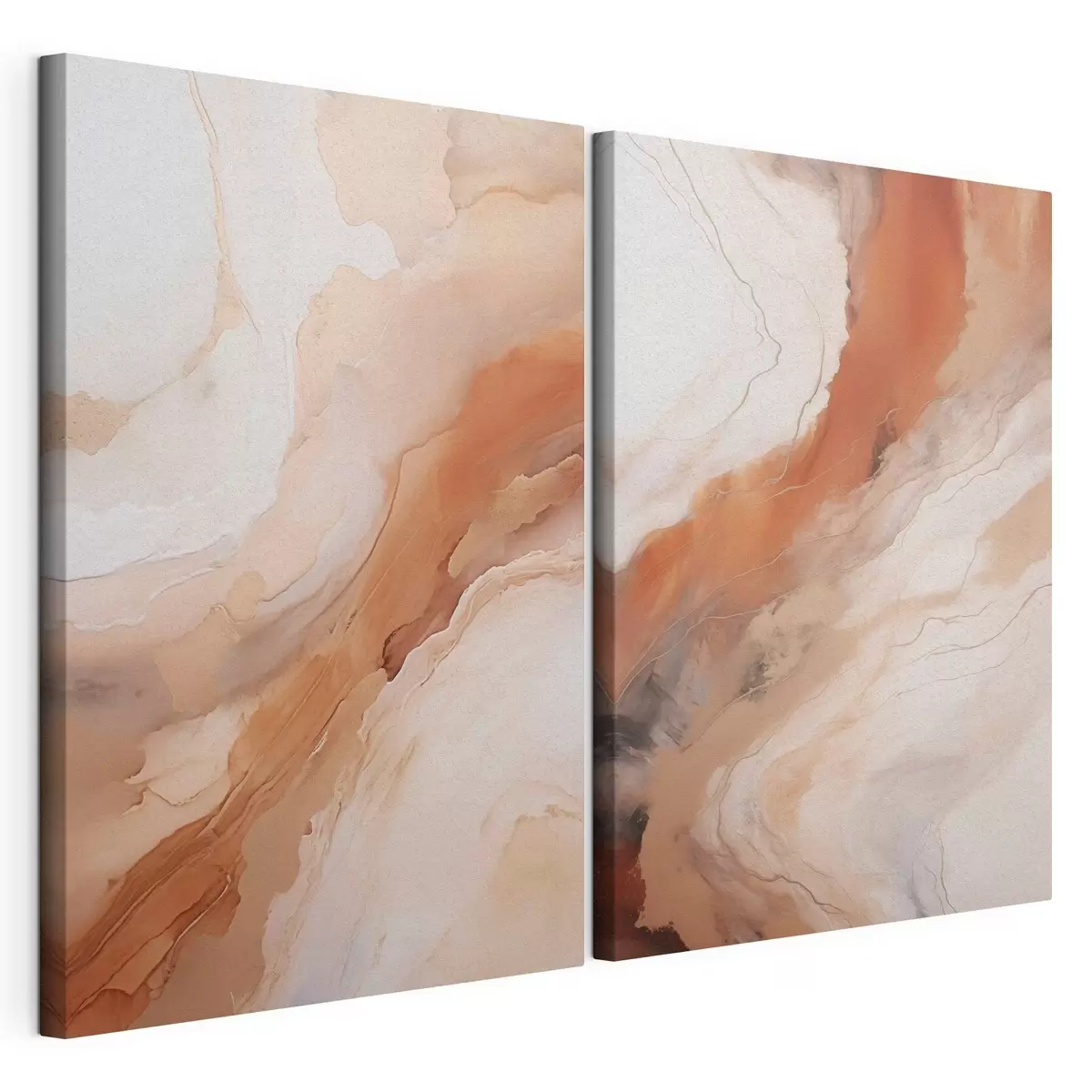 Obraz Béžové a terakotové vrstvy v technice „fluid art“ Č. m31089