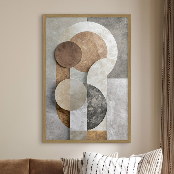 Plakát Geometrická abstrakce s kruhy, Jedinečné plakáty, f51185wo : Uwalls