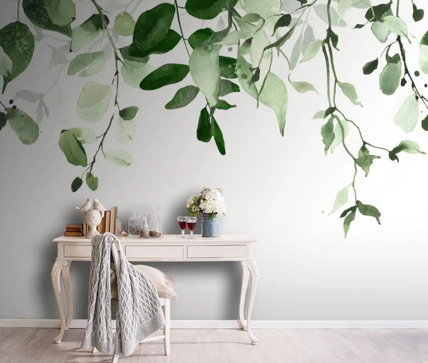 Fototapet Akvarel listy a větve u72397