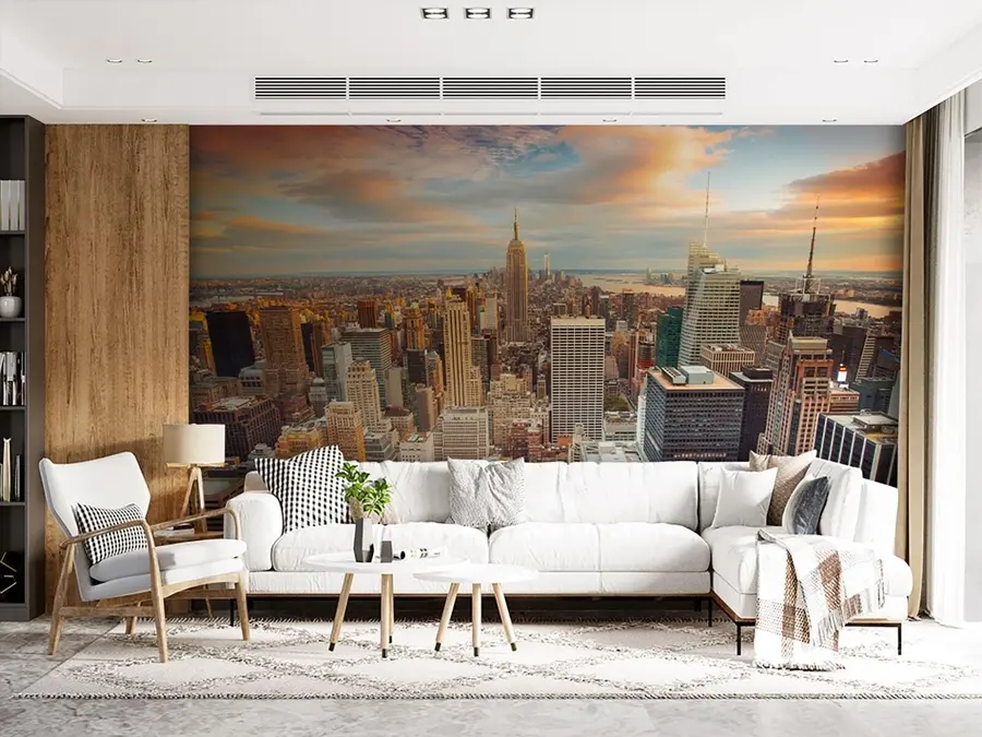 Fototapet Letecký pohled na západ slunce v New Yorku u80529