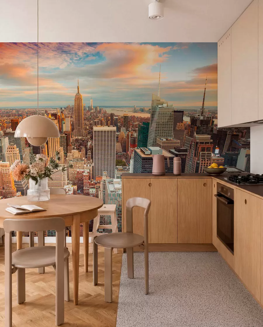 Fototapet Letecký pohled na západ slunce v New Yorku u80529