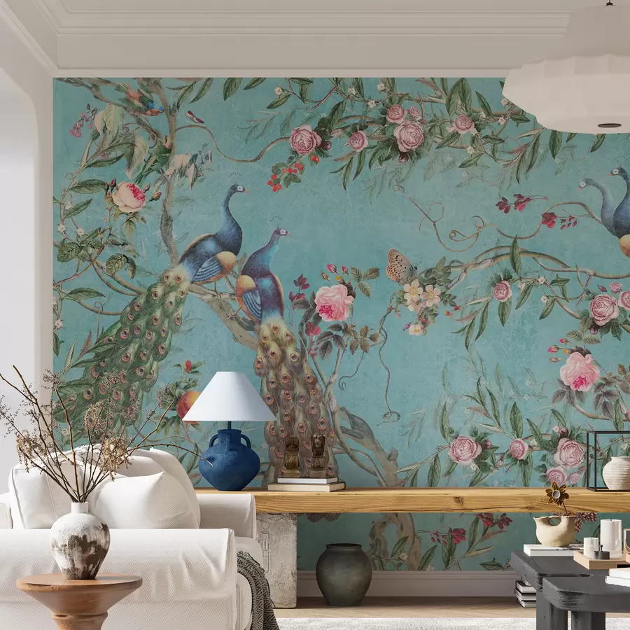 Fototapet Pták, květina a obratlovec u12428