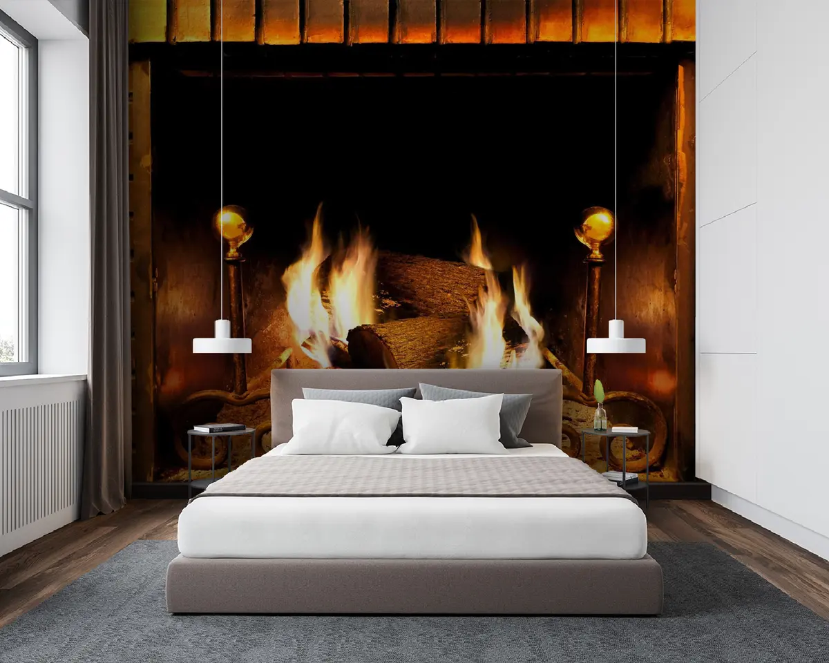 Fototapet Hořící krb u55934