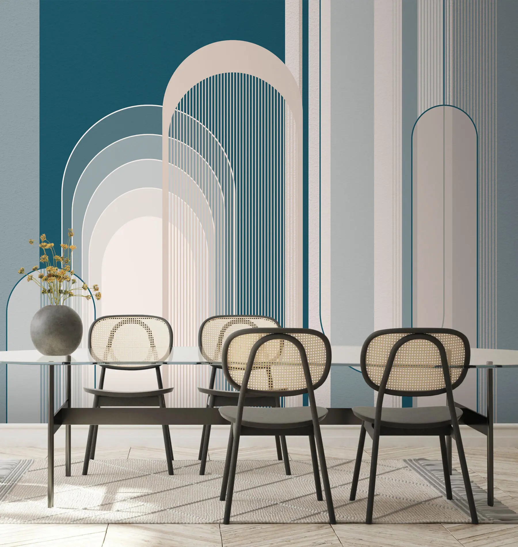 Fototapet Abstraktní kompozice stěn s minimalistickým designem u73099