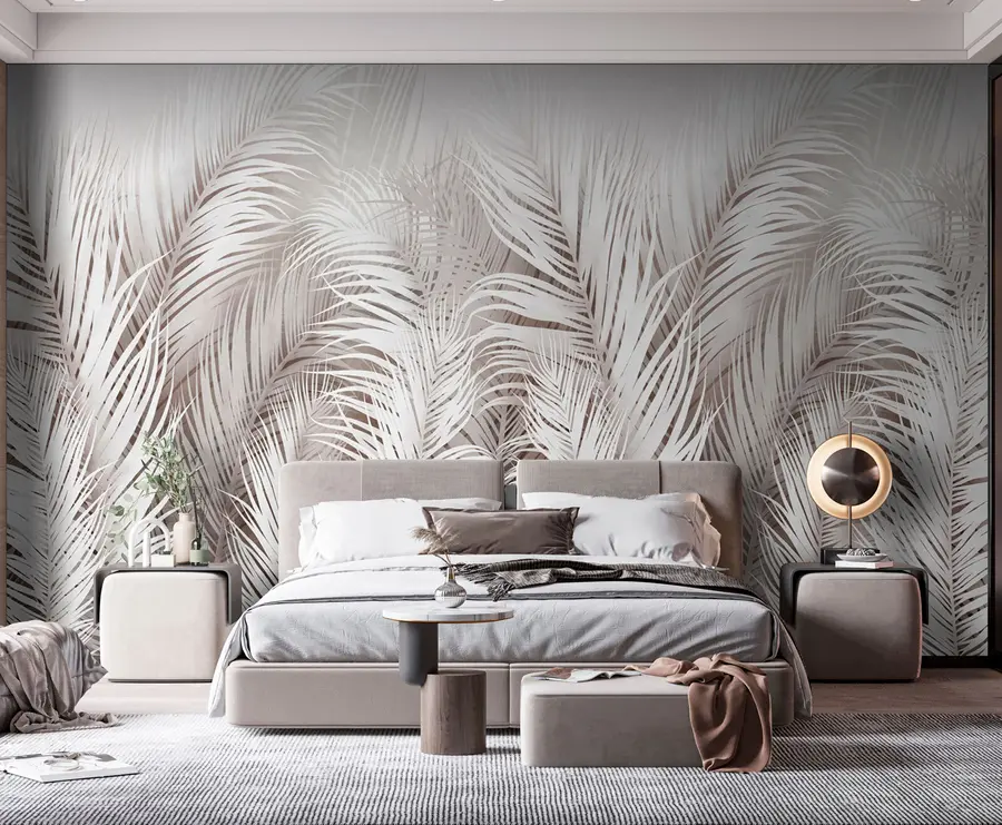 Fototapet Bílé kapradiny u73821