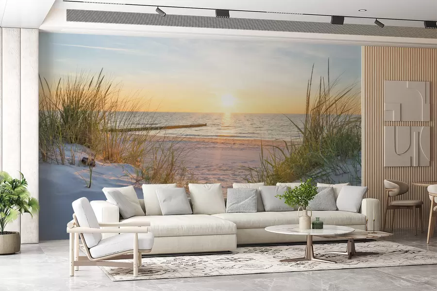 Fototapet Foto/Panoramic Dunes beach se západem slunce u93577