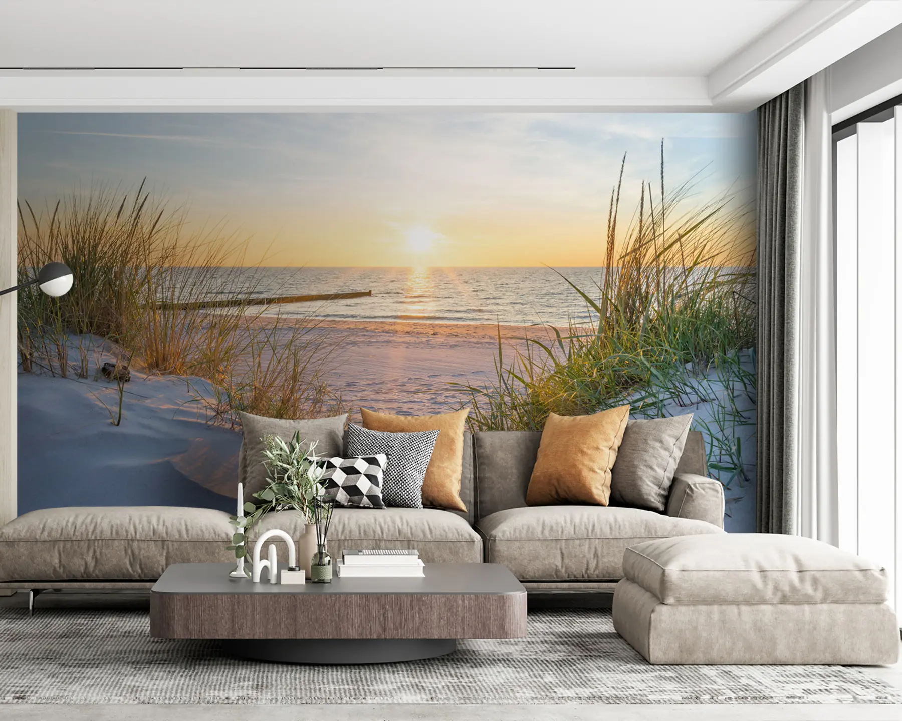 Fototapet Foto/Panoramic Dunes beach se západem slunce u93577