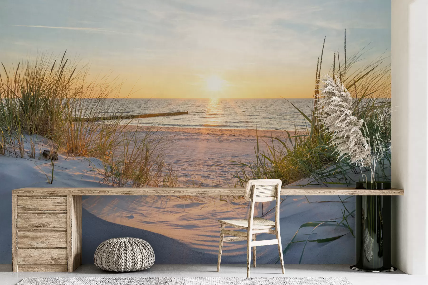 Fototapet Foto/Panoramic Dunes beach se západem slunce u93577