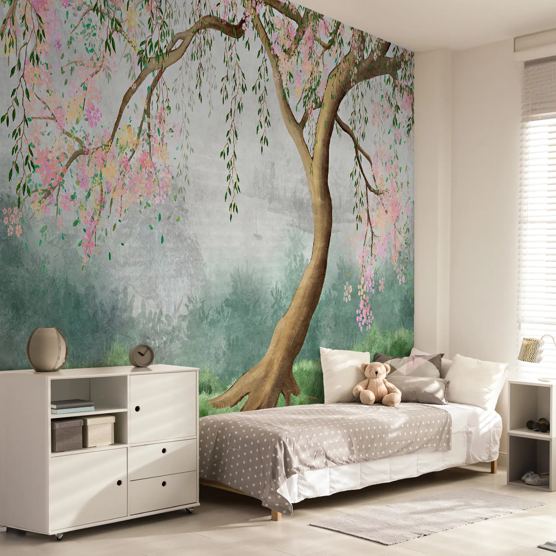 Fototapet Kvetoucí strom na kopci u93587