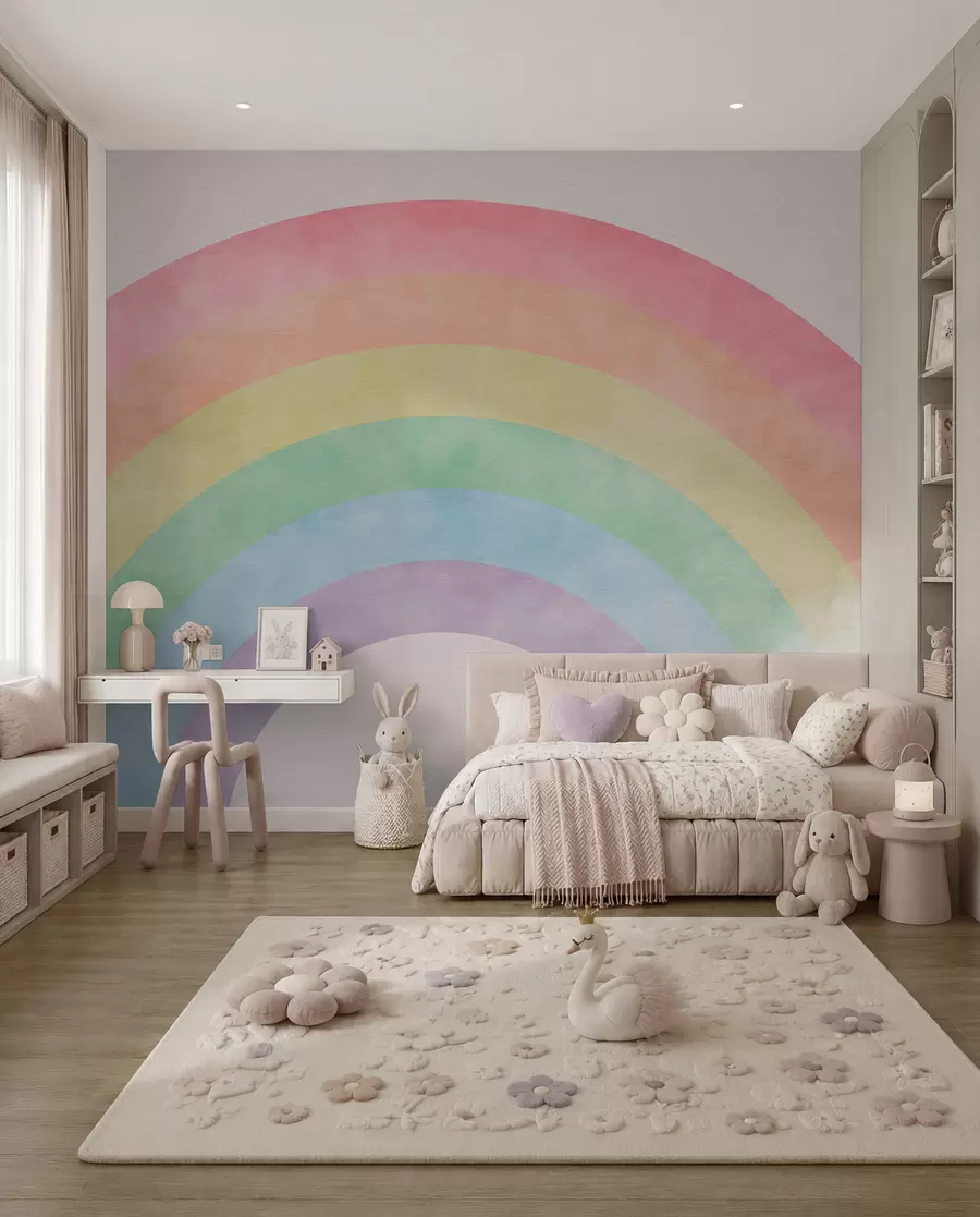 Fototapet Duha mezi měkkými oblaky u93619