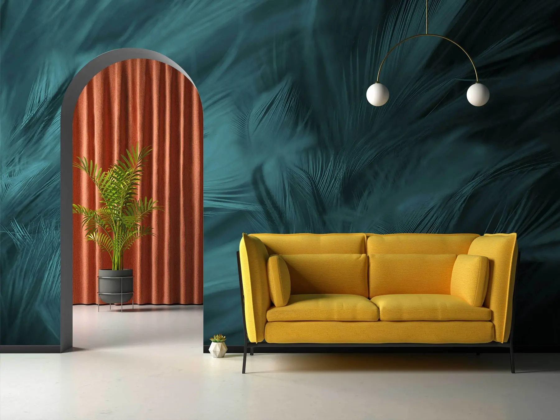 Fototapet Featers Emerald u73700