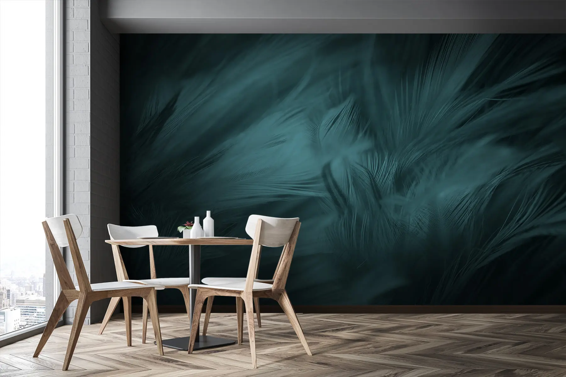 Fototapet Featers Emerald u73700