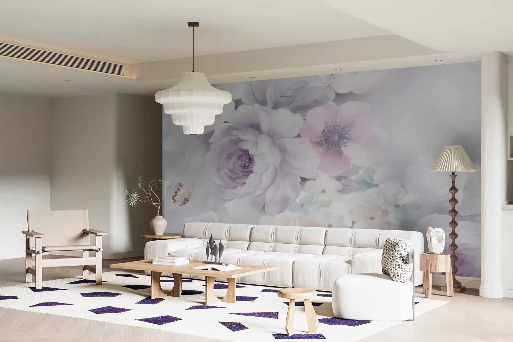 Fototapet Akvarel květy pivoňky u74389