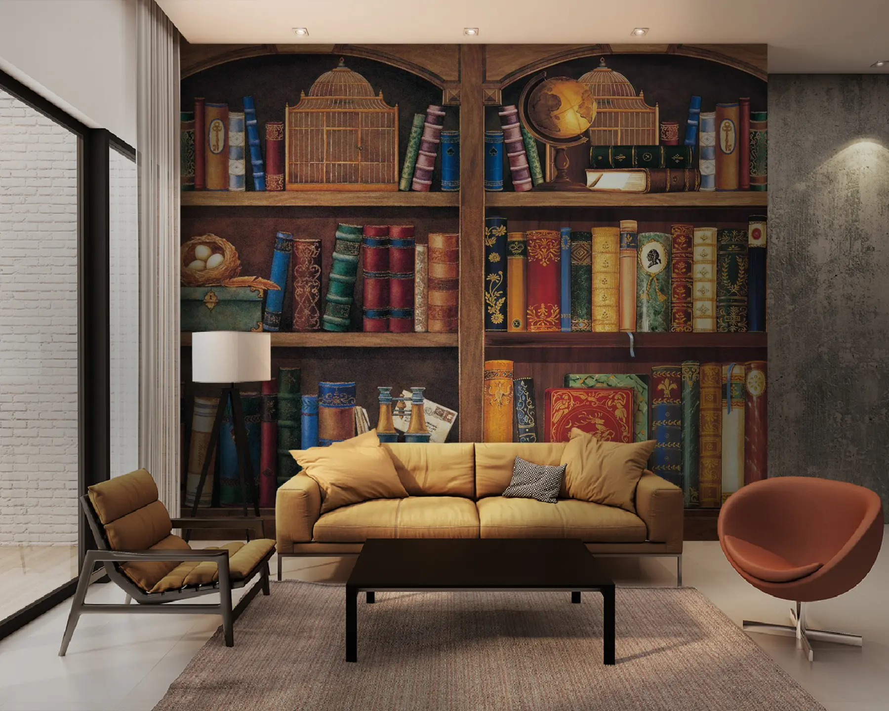 Fototapet Police, knihovna a nábytek u02813