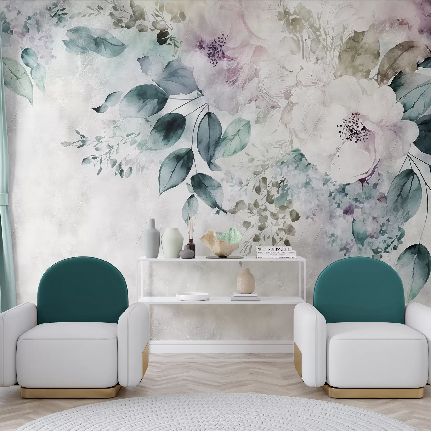 Fototapet Jemné akvarelové květiny u93940