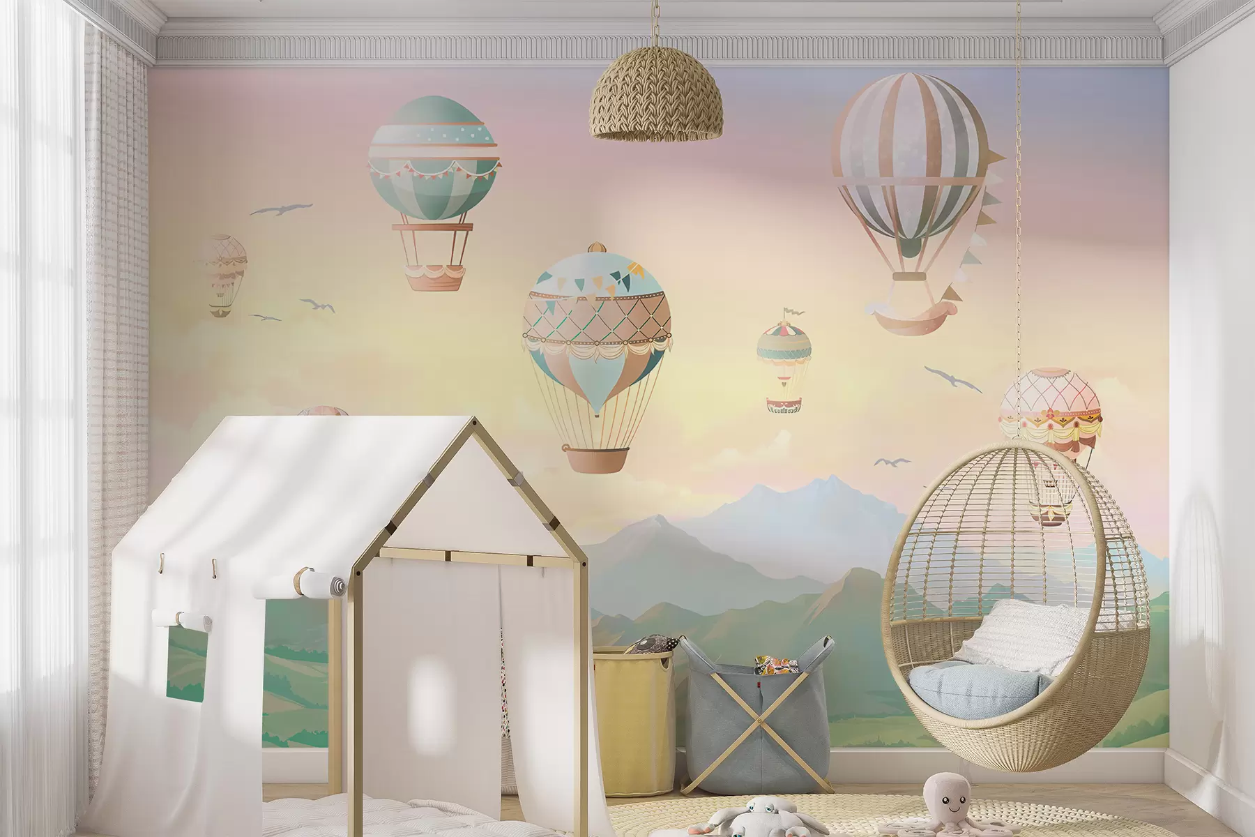 Fototapet Pohádkové údolí s balónky u94137