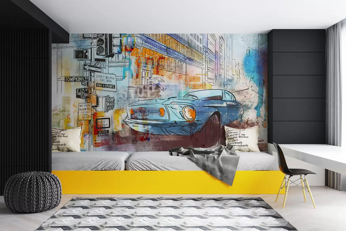 Fototapet Stroj na graffiti u75814