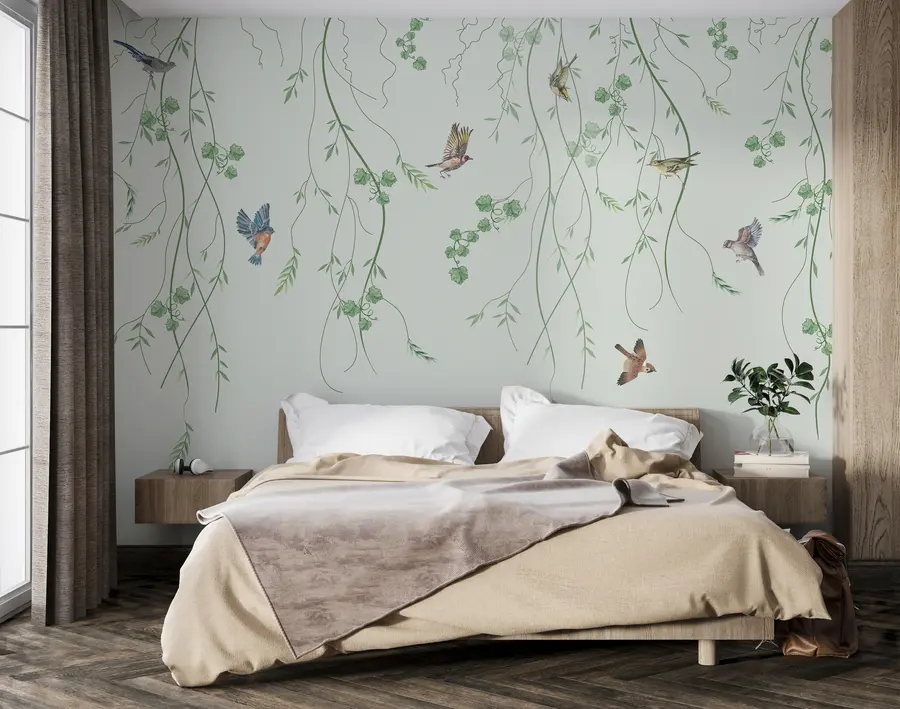 Fototapet Větve s ptáky, Chinoiserie u94493