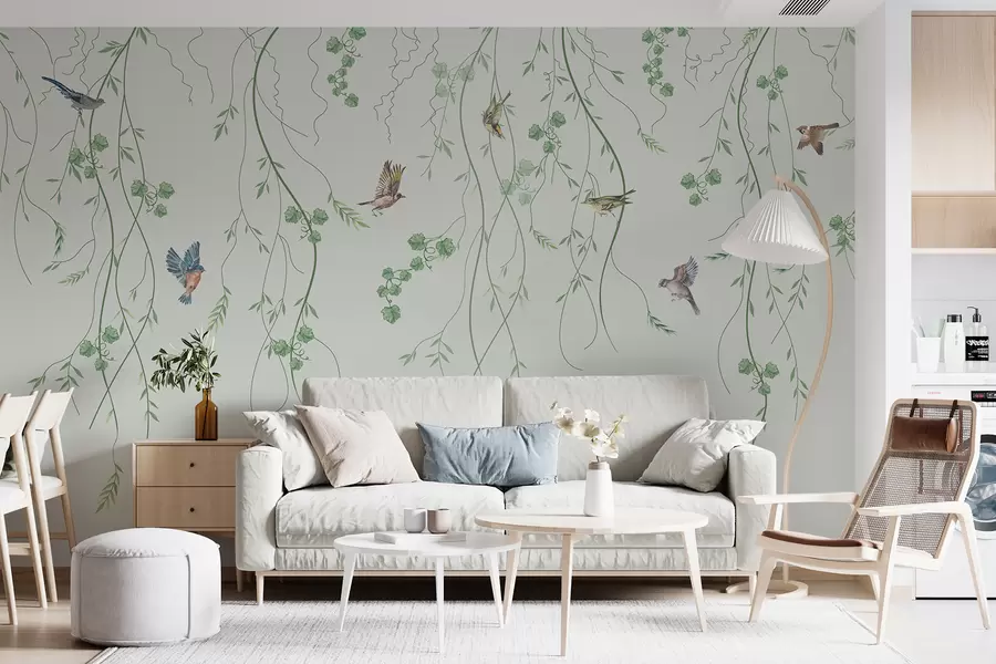 Fototapet Větve s ptáky, Chinoiserie u94493