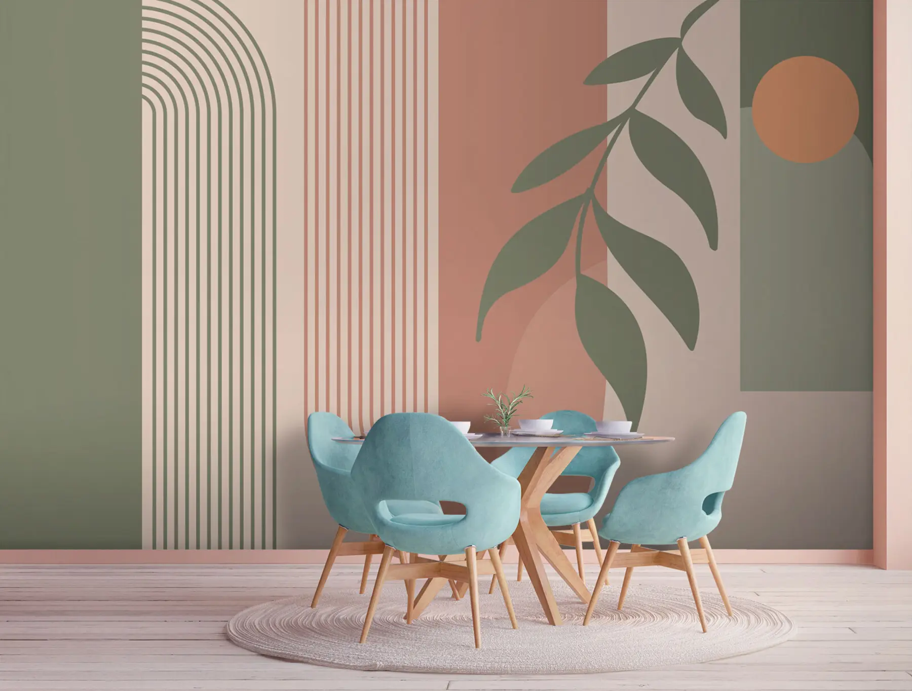 Fototapet Oblouky a dekorativní prvky v boho stylu u94153