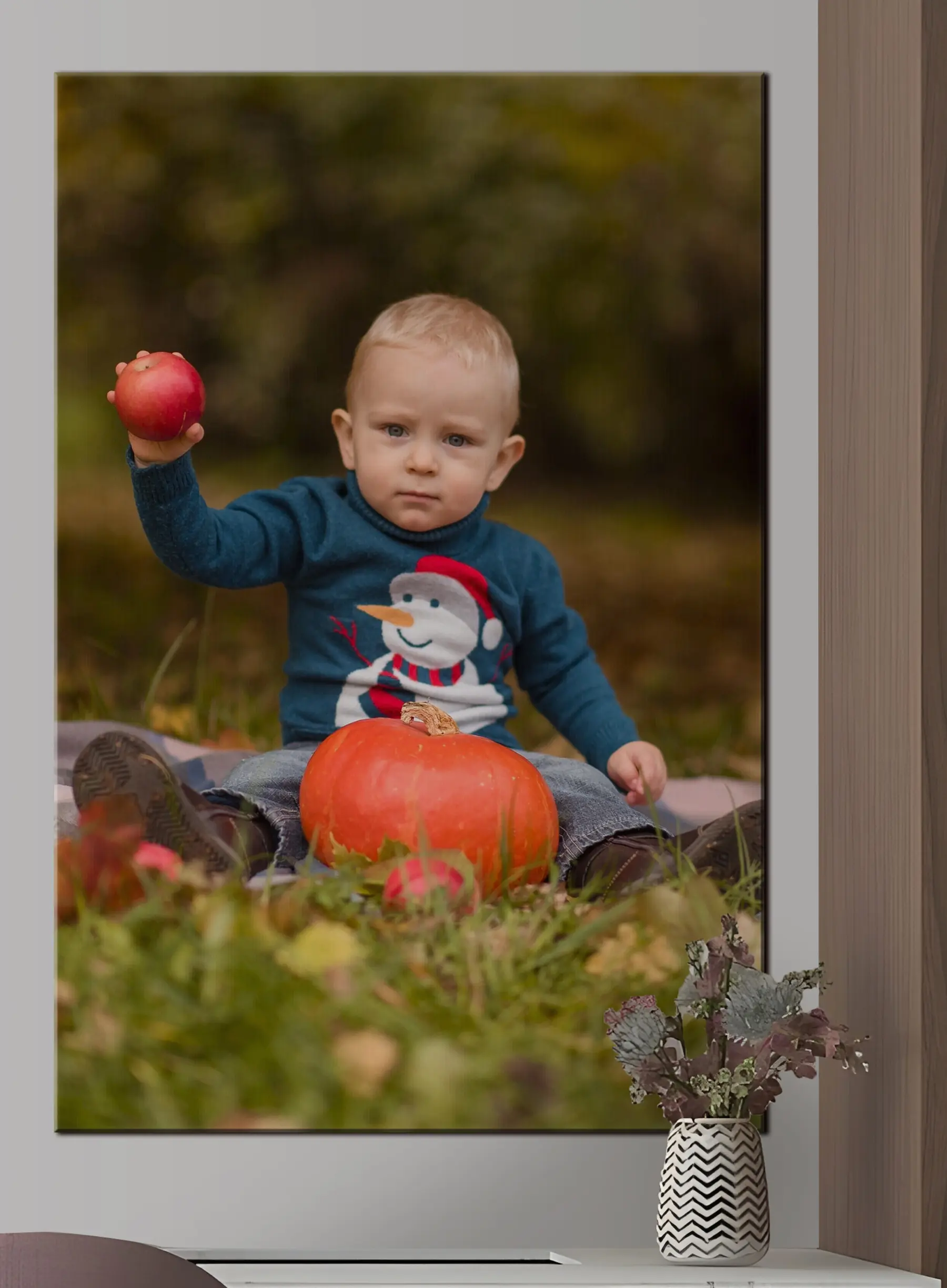 Obraz Tvář, džíny a rostlina Č. s33342