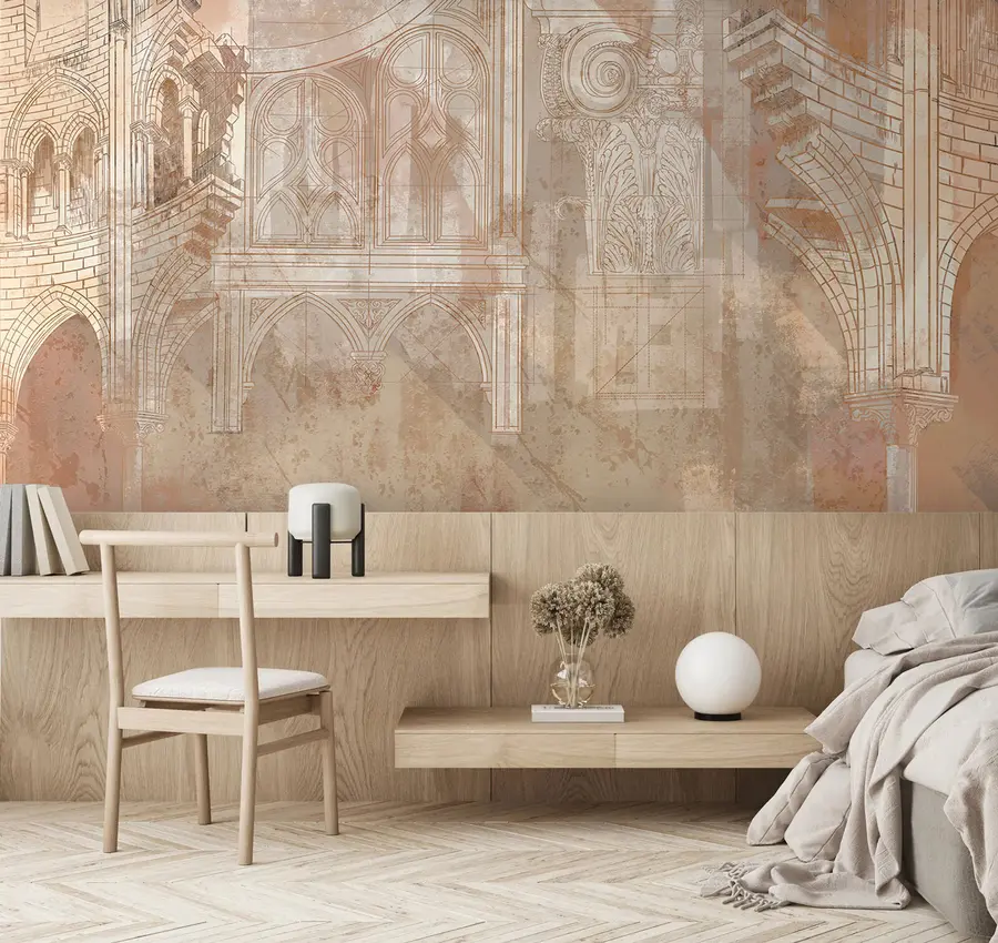 Fototapet Architektonické umění kresba sloupů a monogram u95126