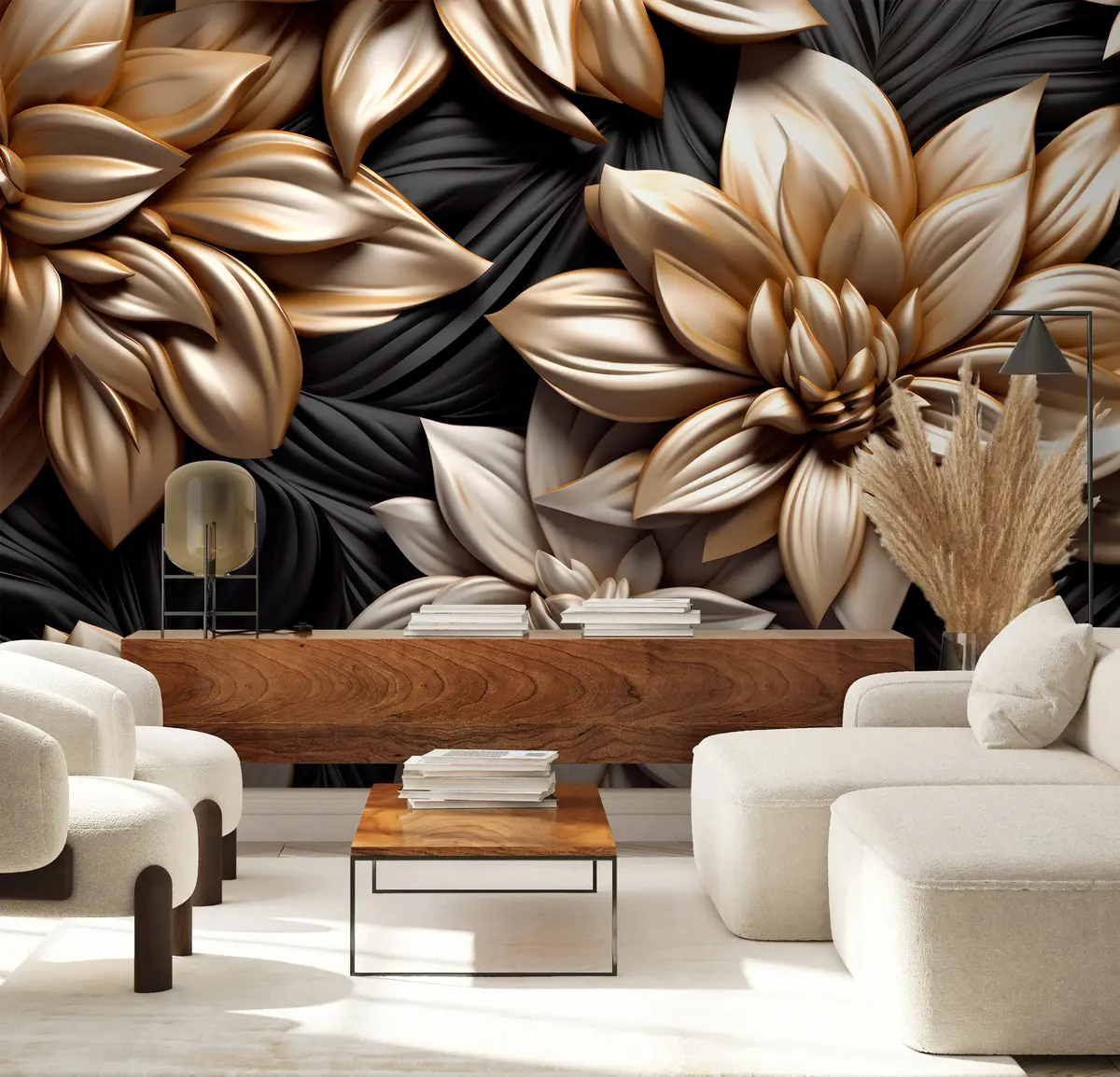 Fototapet Černé květiny s 3D efektem u95252