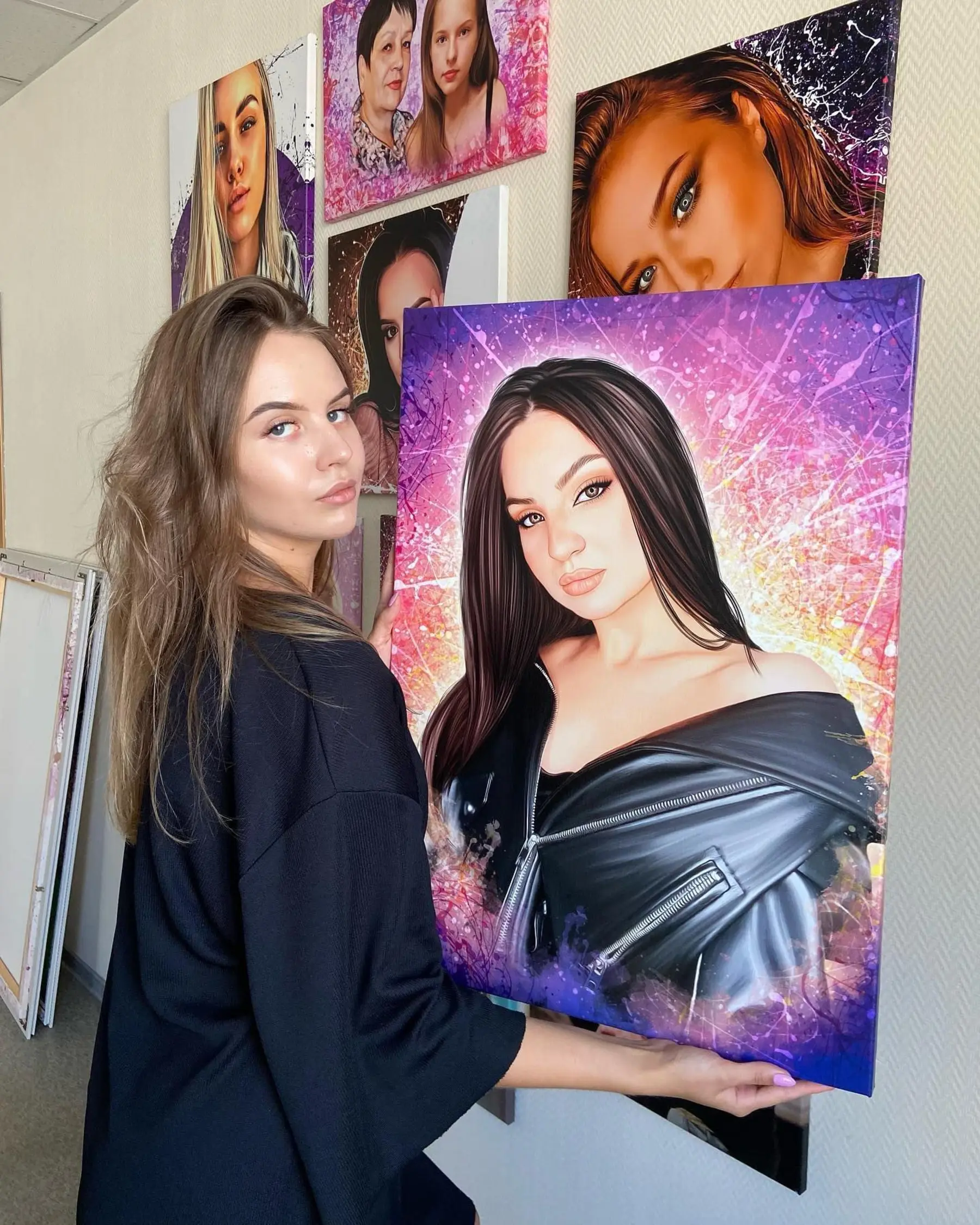 Obraz Fialová, fotografie s bleskem a gesto Č. s34660