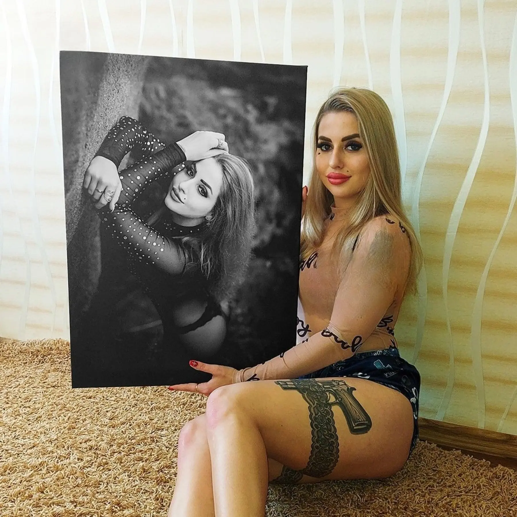 Obraz Výraz obličeje, fotografie s bleskem a stehno Č. s34710