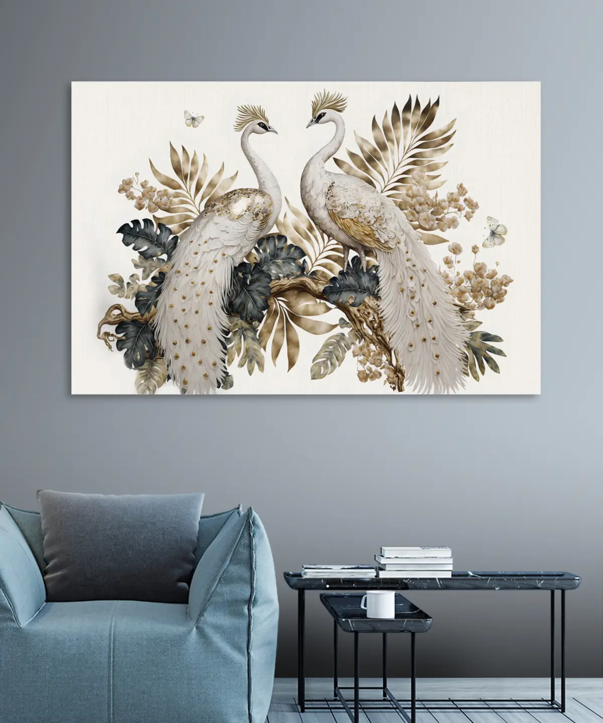 Obraz dva bílí pávi Č. s33942