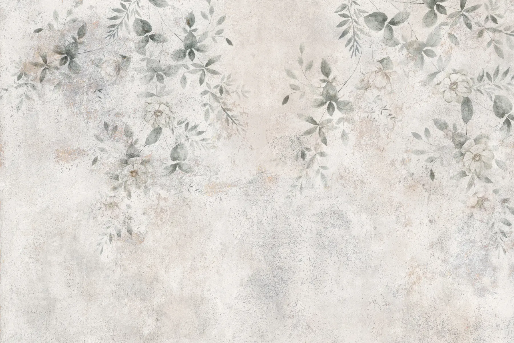 Fototapet Květiny s větvemi na konkrétní grunge pozadí minimalismus u96140