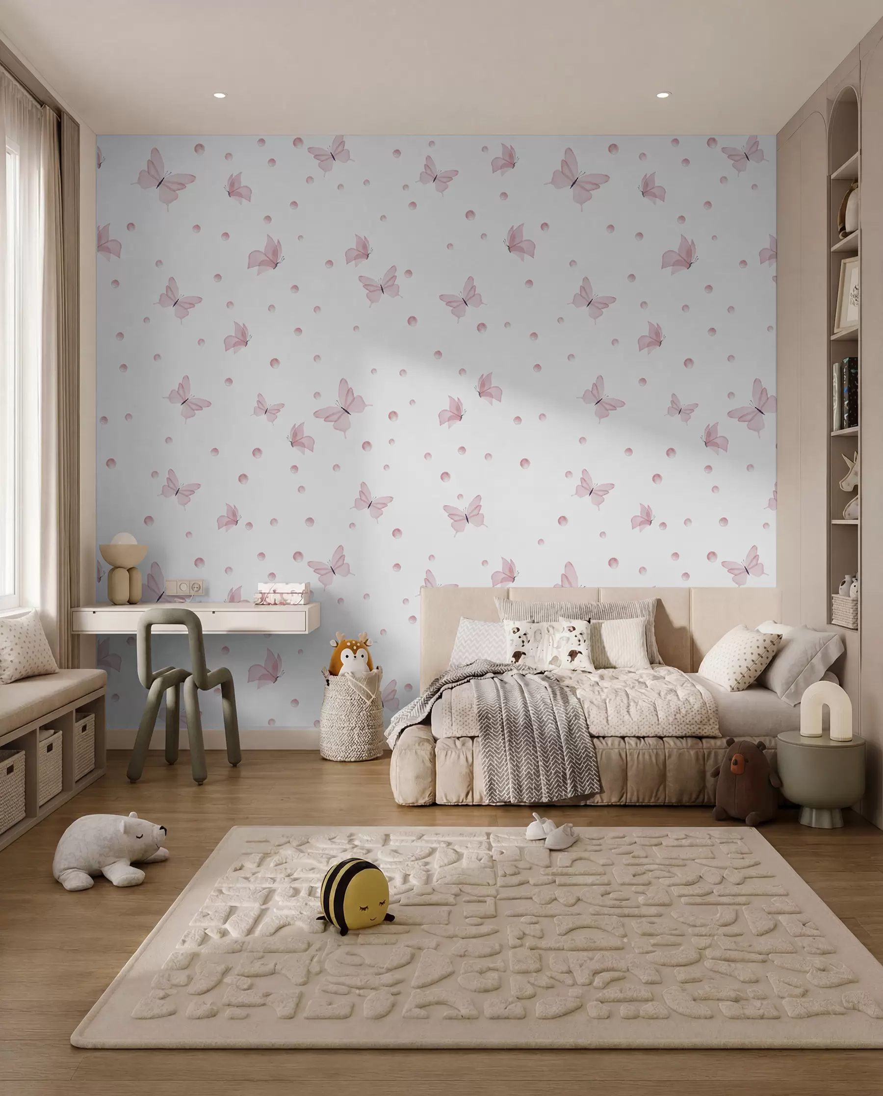 Fototapet Malí růžoví motýli u96109