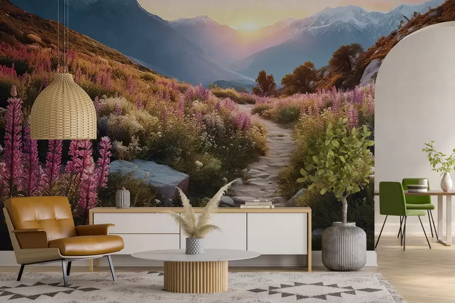 Fototapet Horská krajina kouzelné květiny u96210