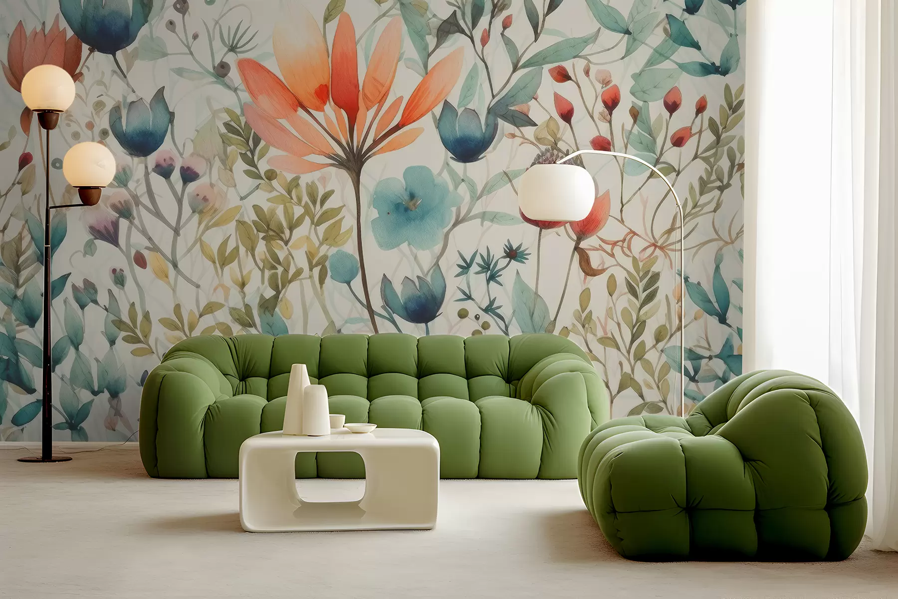 Fototapet Květiny v pastelových barvách u96261