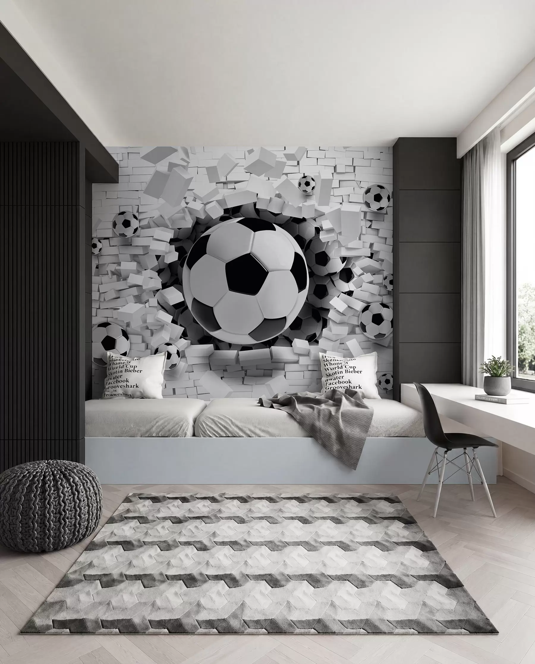 Fototapet Míč proráží zeď u96315