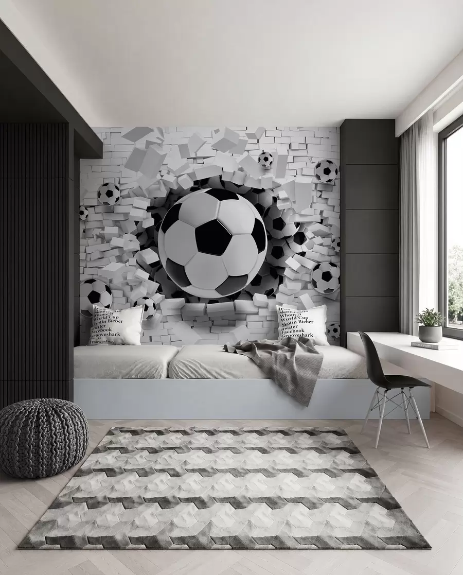 Fototapet Míč proráží zeď u96315