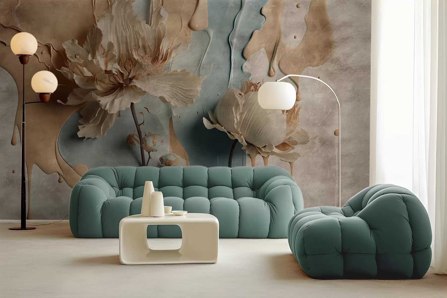 Fototapet Květiny a barevné pruhy u95662