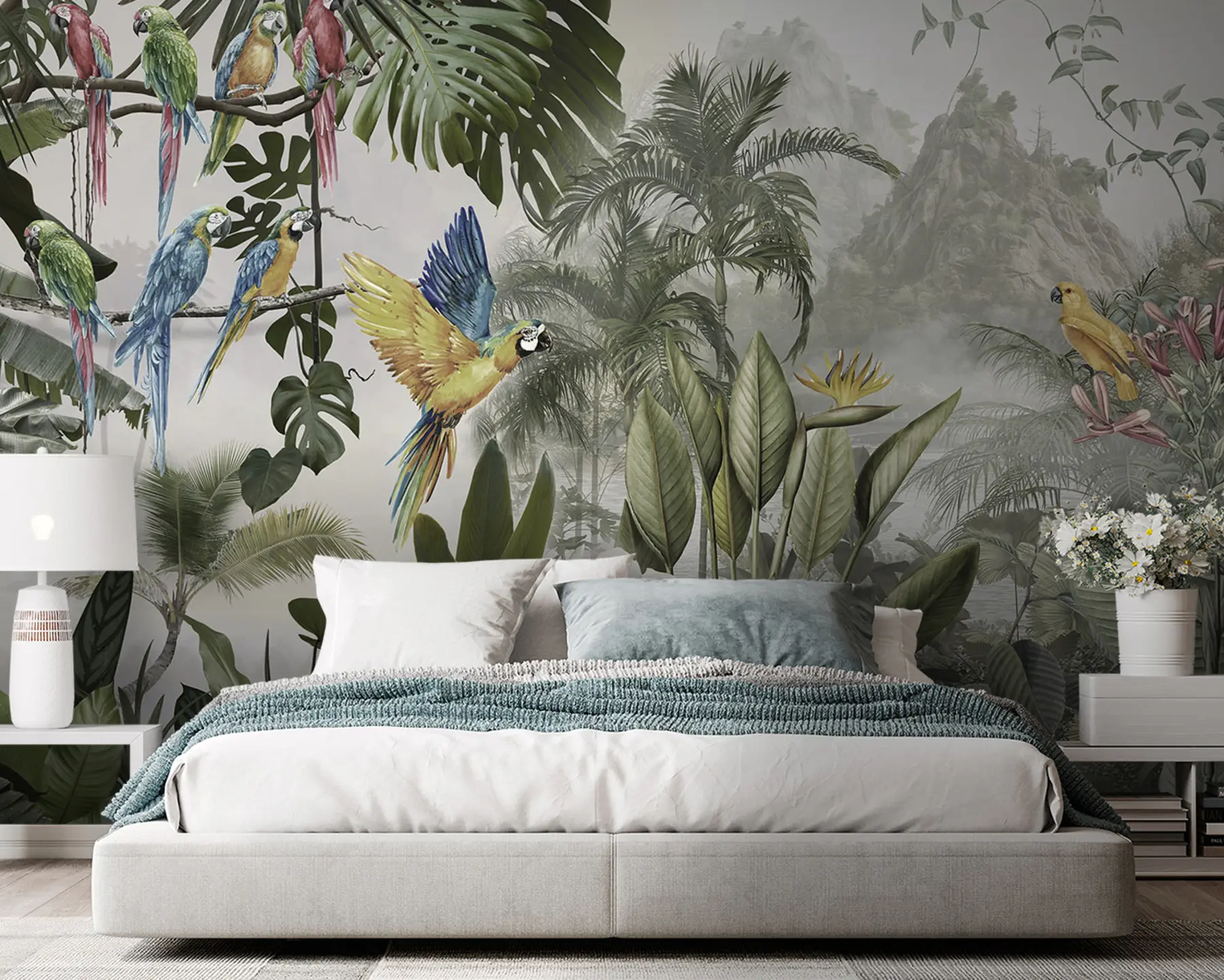 Fototapet Papoušci v deštném pralese u95693