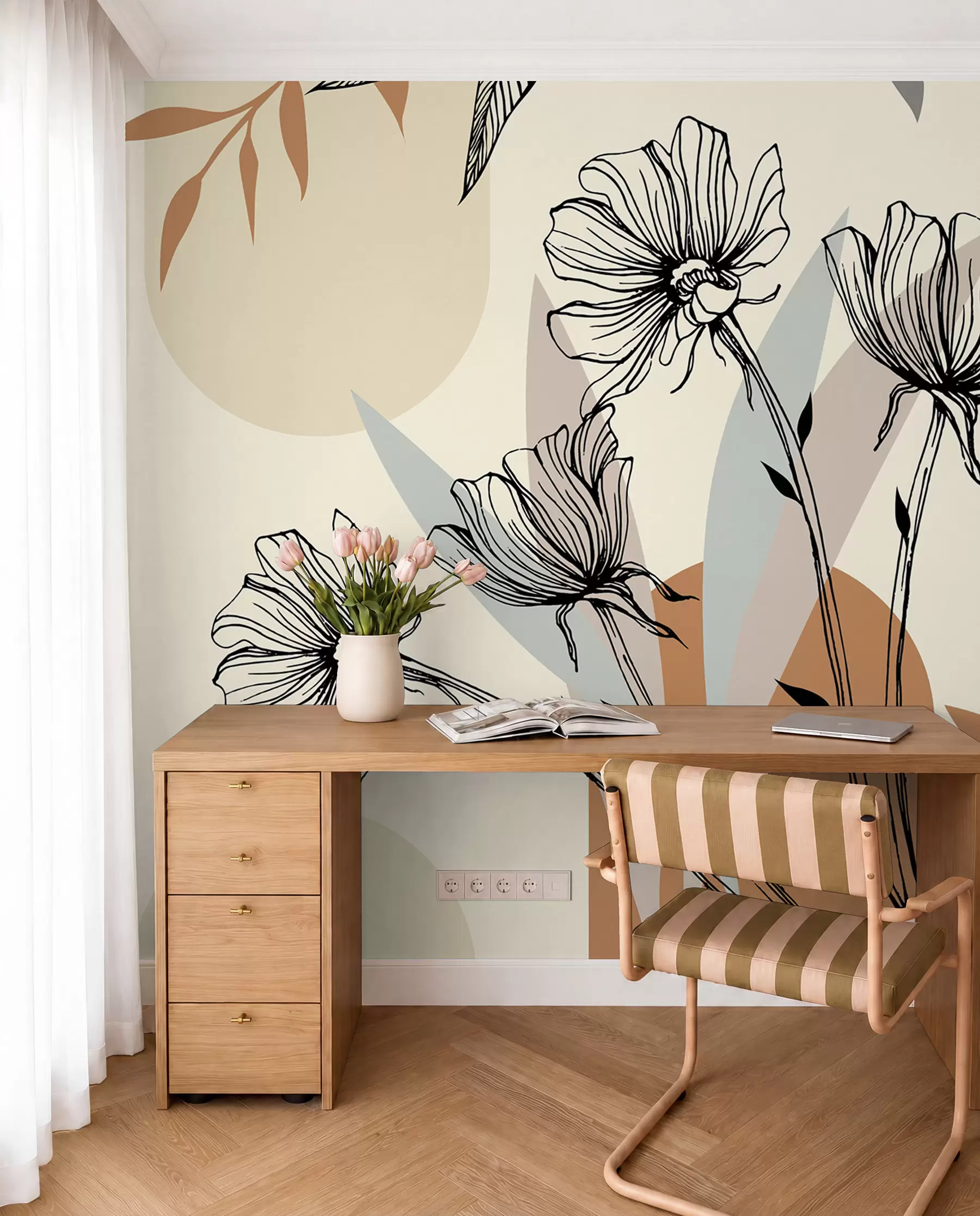 Fototapet Oblíbené tapety v boho stylu s květinami u97028