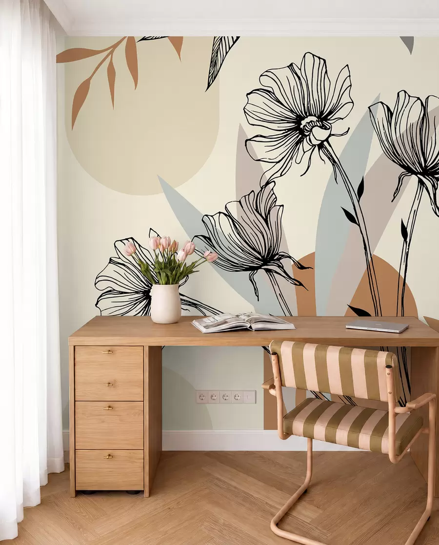 Fototapet Oblíbené tapety v boho stylu s květinami u97028