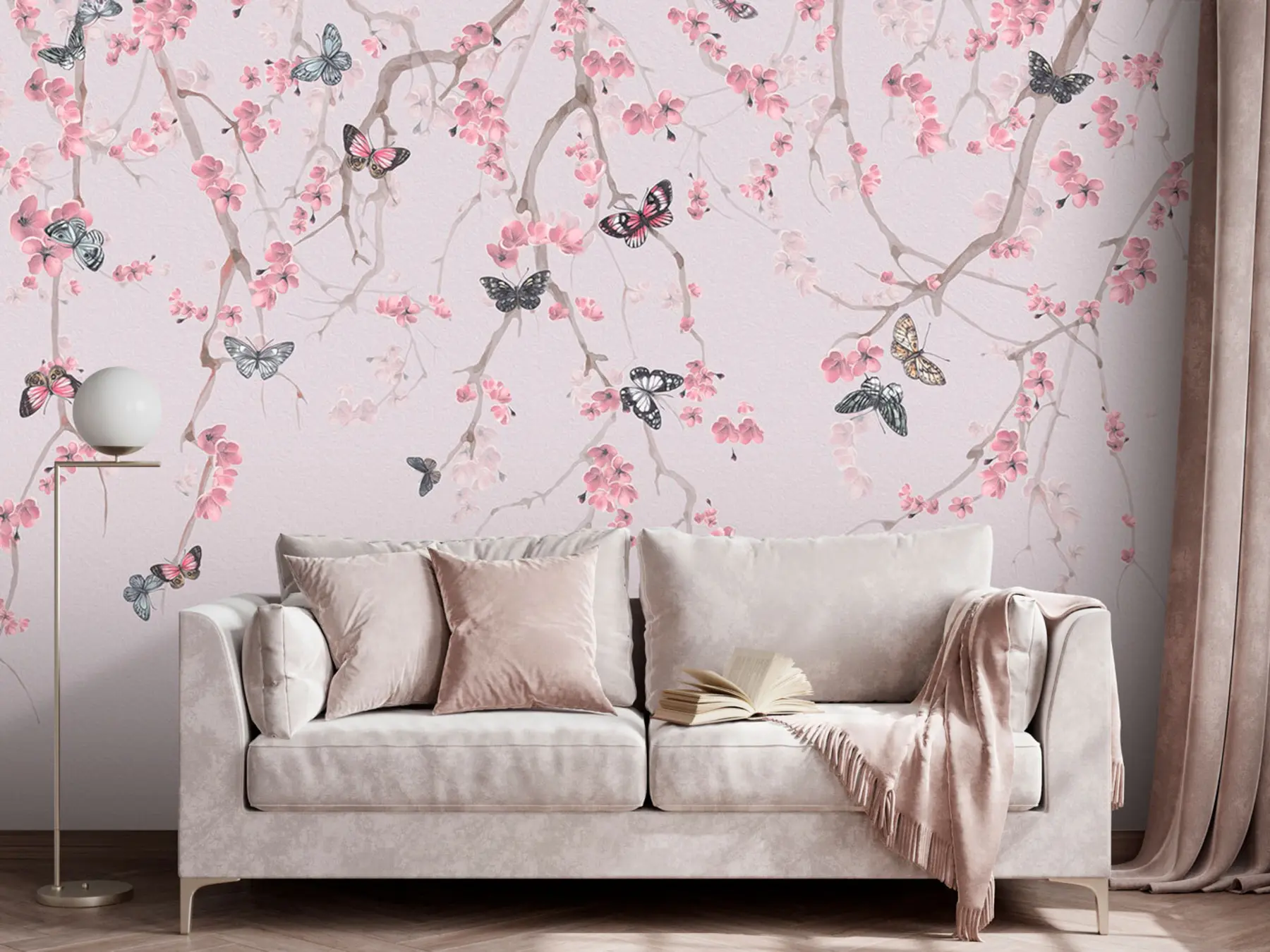 Fototapet Sakura květiny a motýli u97056