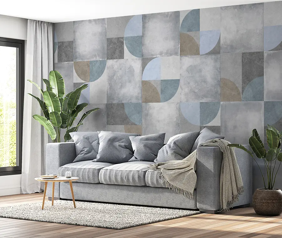 Fototapet Abstraktní geometrický vzor s cementovou texturou pozadí u97268