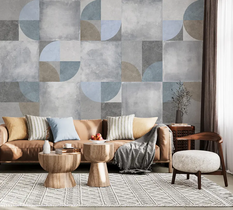 Fototapet Abstraktní geometrický vzor s cementovou texturou pozadí u97268